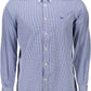 Elegant Blue Button-Down Men's Shirt
