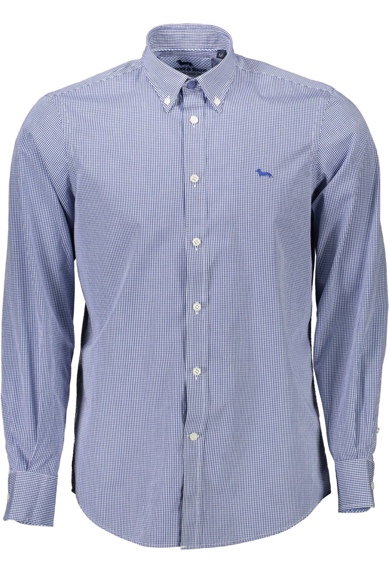 Elegant Blue Button-Down Men's Shirt