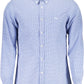 Elegant Slim-Fit Blue Cotton Shirt