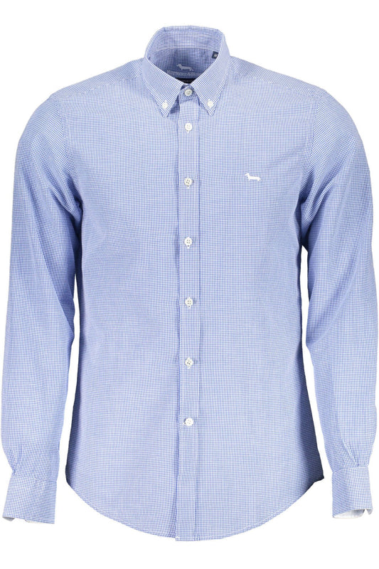 Elegant Slim-Fit Blue Cotton Shirt