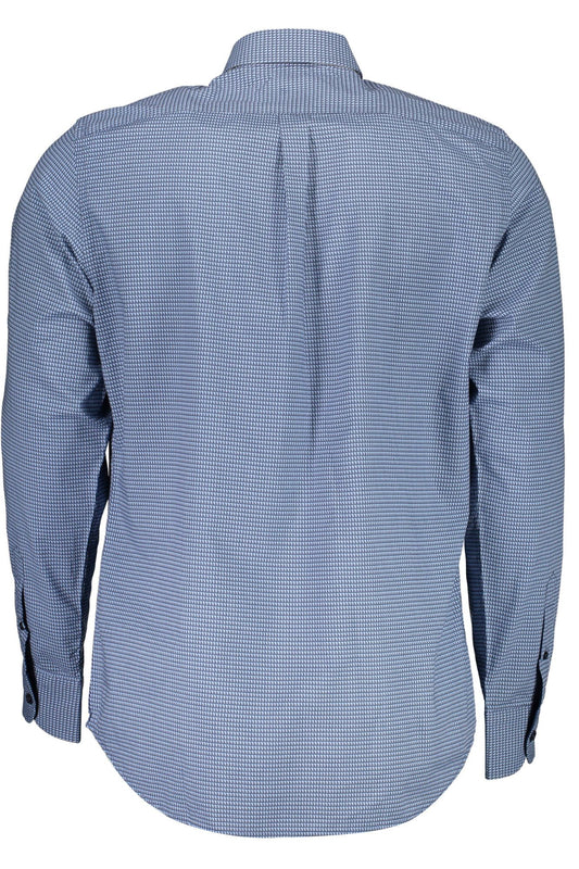 Elegant Blue Long Sleeve Button-Down Shirt