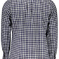 Elegant Blue Cotton Shirt with Contrasting Cuffs