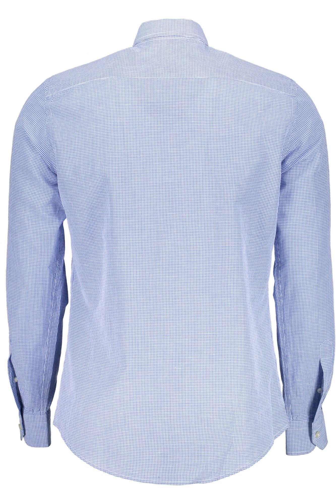 Elegant Slim-Fit Blue Cotton Shirt