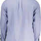 Elevated Casual Blue Cotton Shirt with Contrasting Details