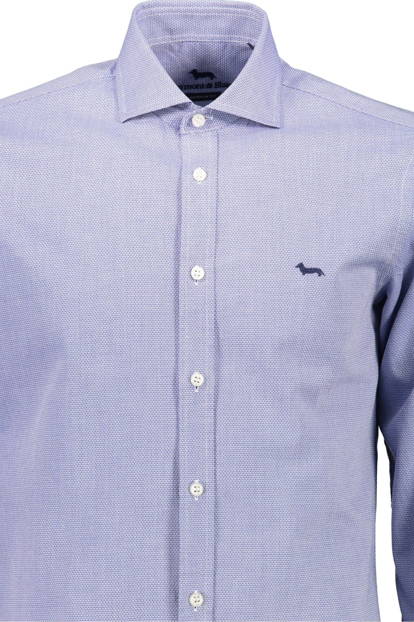 Elegant Blue Narrow Fit Long Sleeve Shirt