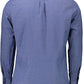 Elegant Blue Cotton Button-Down Shirt
