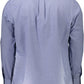 Elegant Blue Button-Down Organic Cotton Shirt