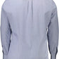 Elegant Blue Long-Sleeved Button-Down Shirt