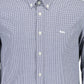 Chic Narrow Fit Cotton Shirt with Contrasting Cuffs