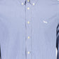 Elegant Blue Button-Down Cotton Shirt
