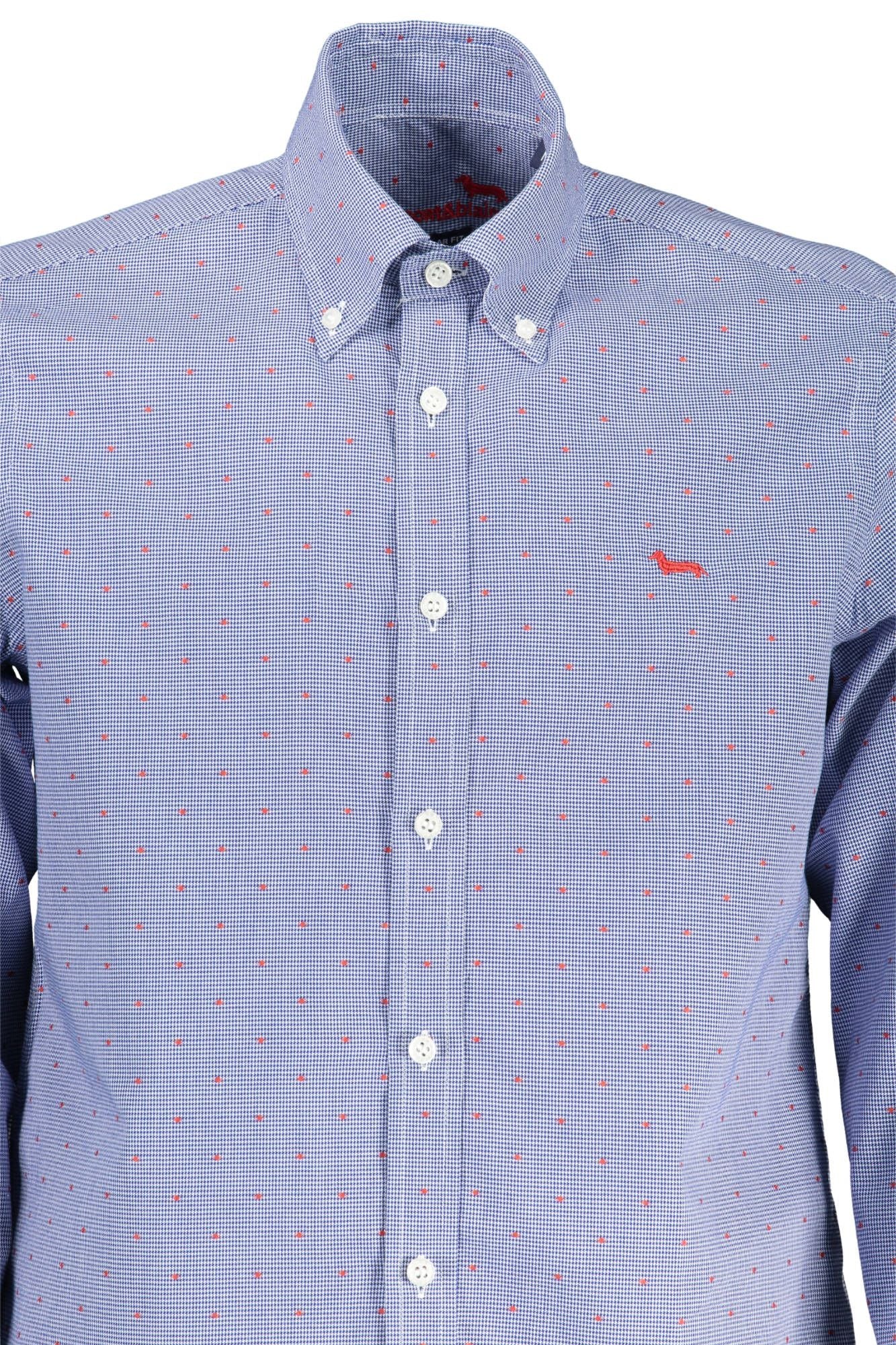 Elevated Casual Blue Cotton Shirt with Contrasting Details