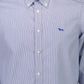 Elegant Blue Long-Sleeved Button-Down Shirt