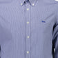 Elegant Blue Button-Down Organic Cotton Shirt