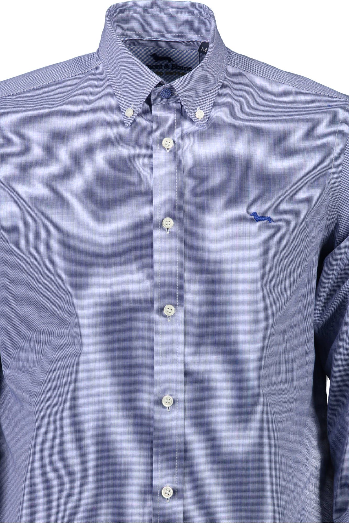 Elegant Blue Button-Down Organic Cotton Shirt