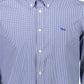 Elegant Blue Button-Down Men's Shirt