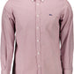 Chic Red Button-Down Organic Cotton Shirt