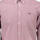 Chic Red Button-Down Organic Cotton Shirt