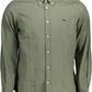 Elegant Green Long Sleeve Button-Down Shirt