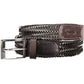Elegant Brown Leather Belt with Metal Buckle