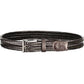 Elegant Brown Leather Belt with Metal Buckle