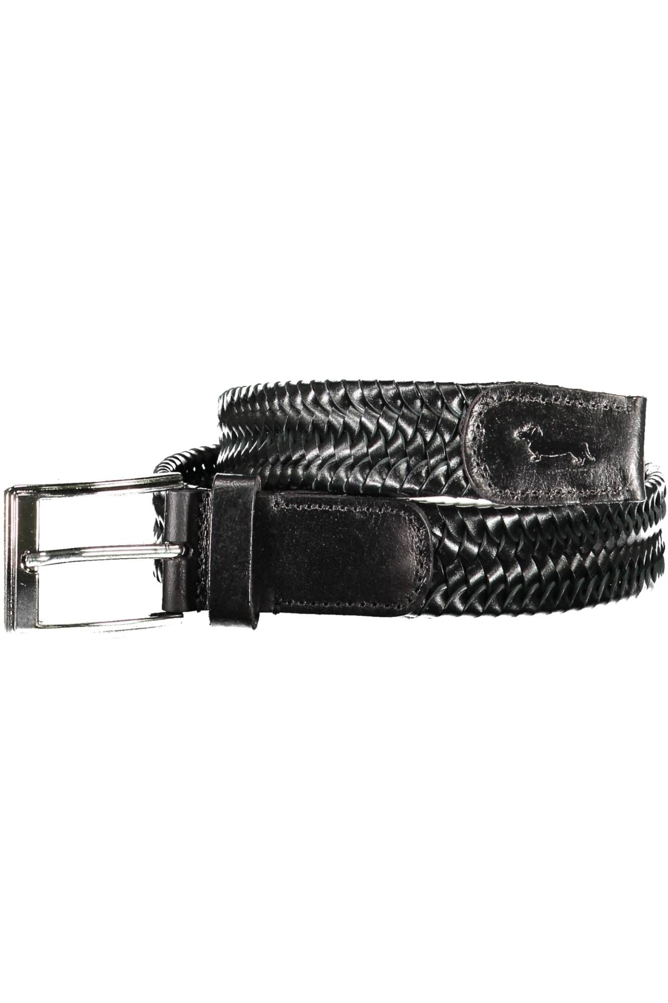 Elegant Black Leather Belt with Metal Buckle