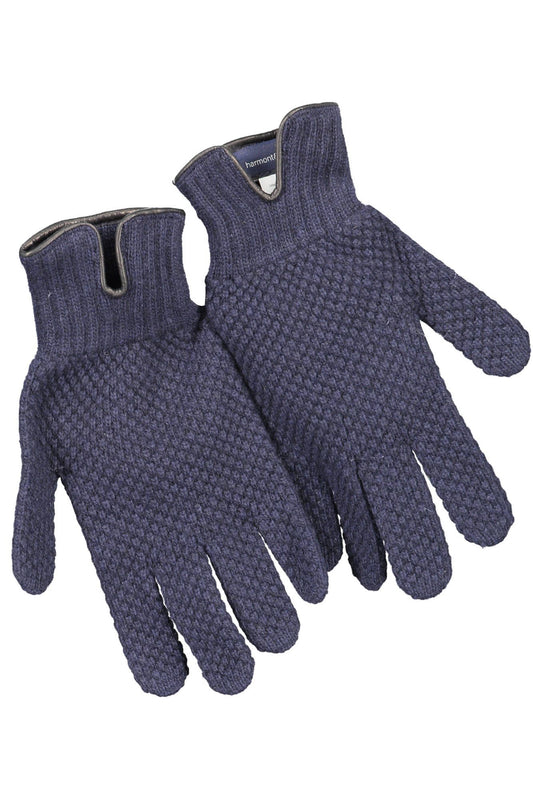 Elegant Blue Woolen Gloves