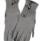 Chic Gray Wool Gloves with Logo Detail