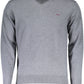 Elegant V-Neck Wool Sweater in Gray