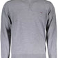 Elegant Gray Wool High Neck Sweater