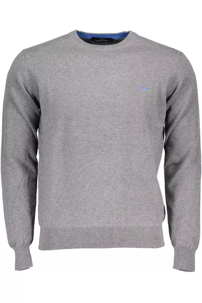 Elegant Men's Long Sleeve Sweater in Gray