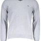 Elegant V-Neck Wool Sweater in Gray