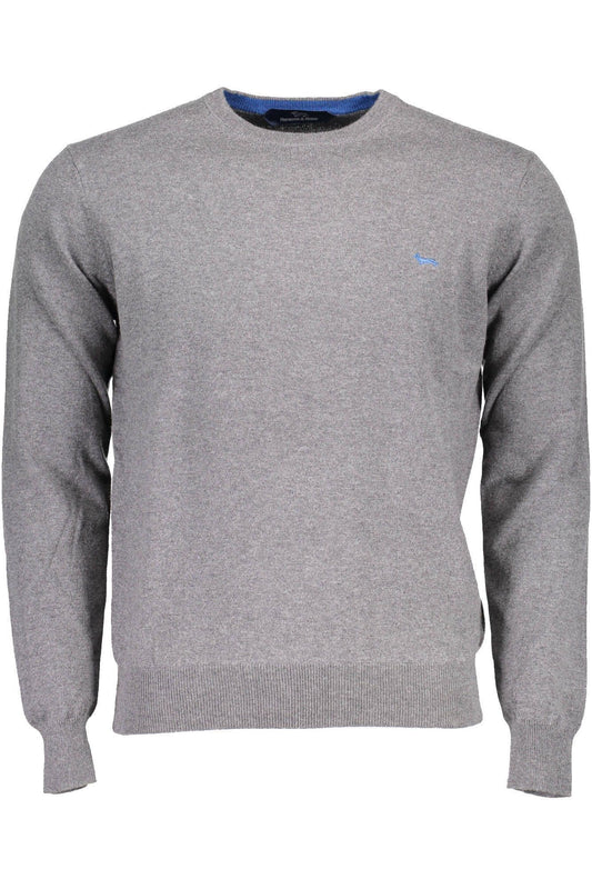 Elegant Gray Cotton Sweater for Men