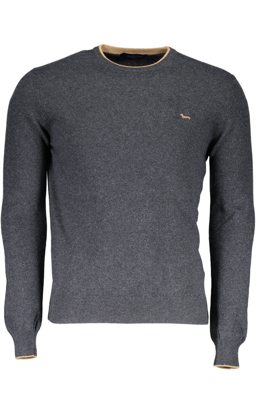 Elegant Gray Wool Sweater for Men