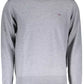 Elegant Gray Woolen Crewneck Sweater