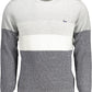 Chic Gray Contrast Detail Round Neck Sweater