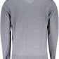 Elegant V-Neck Wool Sweater in Gray