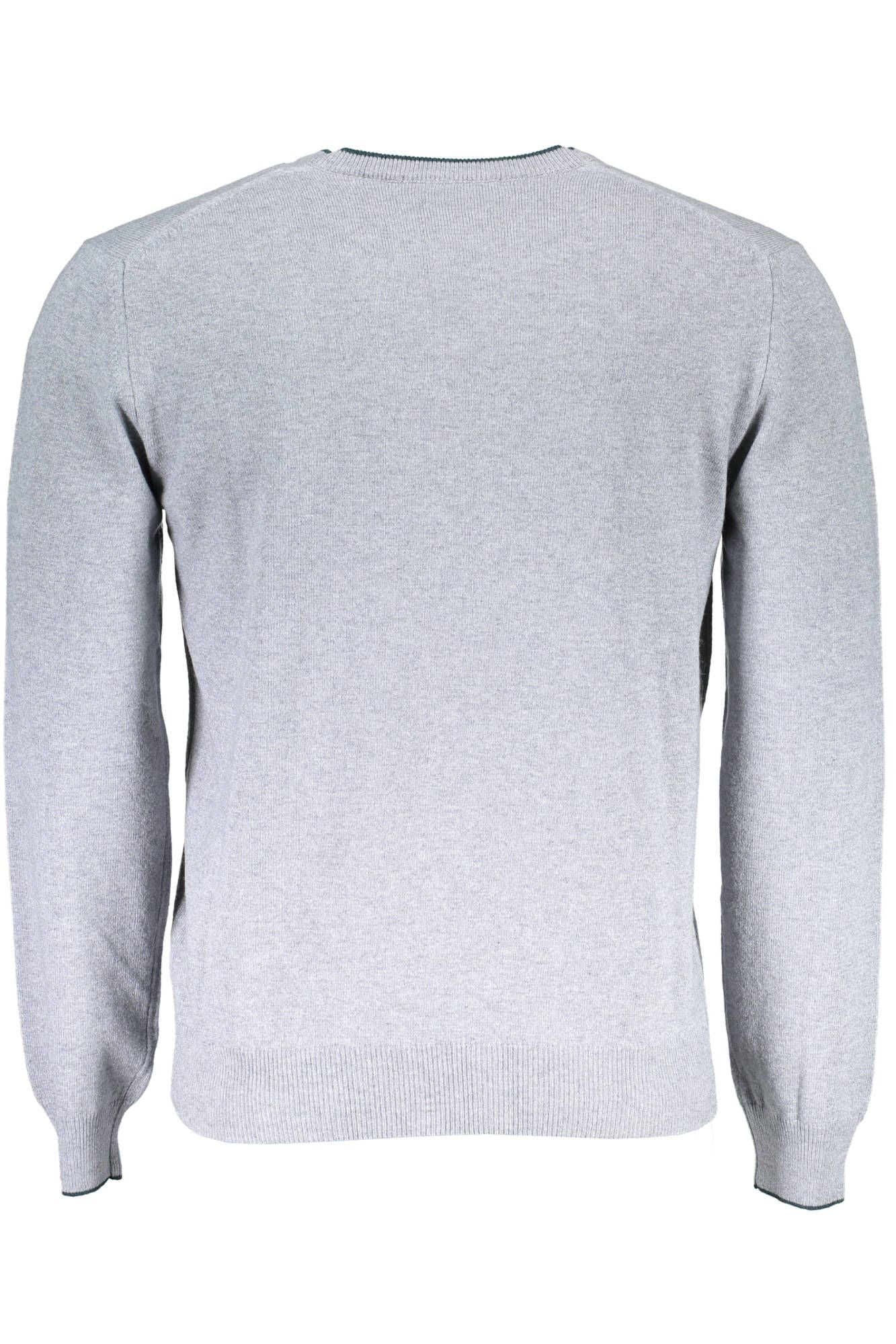 Elegant V-Neck Wool Sweater in Gray