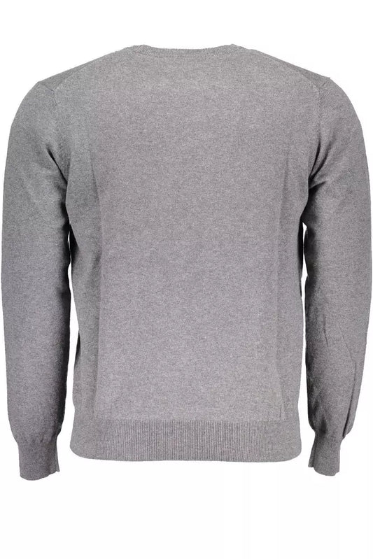 Elegant Men's Long Sleeve Sweater in Gray