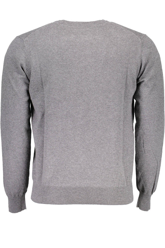 Elegant Gray Cotton Sweater for Men