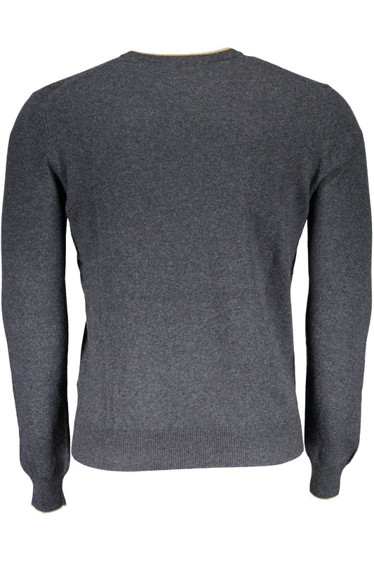 Elegant Gray Wool Sweater for Men