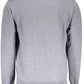 Elegant Gray Woolen Crewneck Sweater