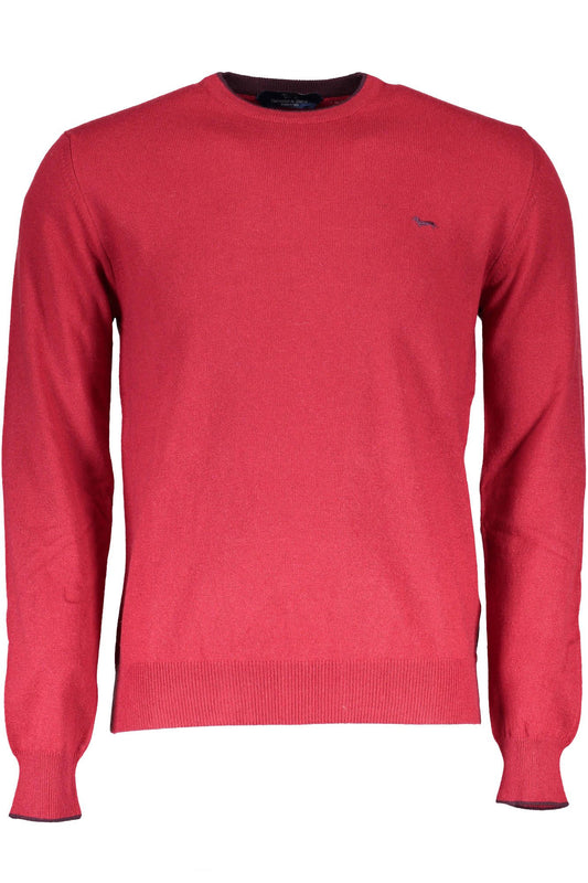 Elegant Red Wool Sweater with Logo Detail