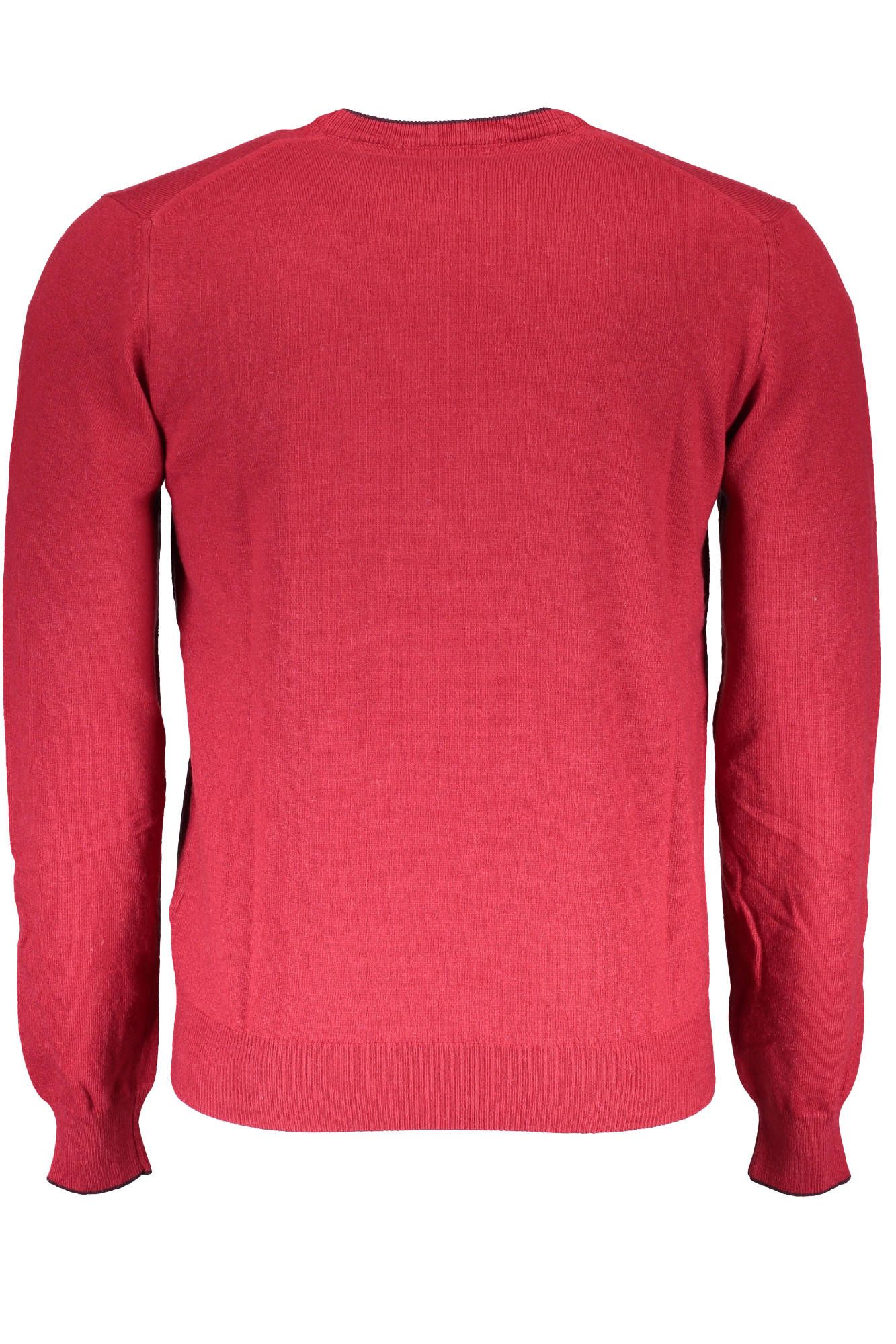 Elegant Red Wool Sweater with Logo Detail