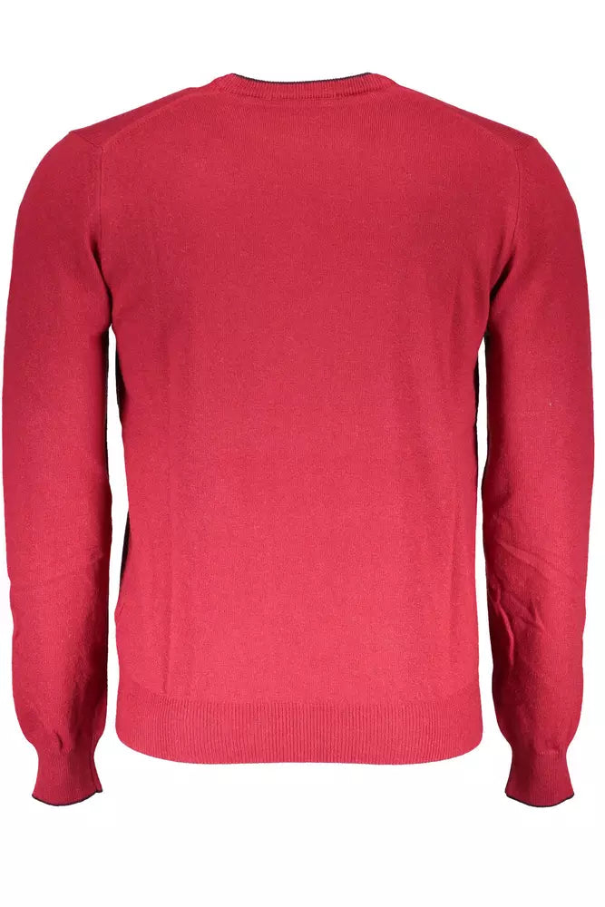 Elegant Red Wool-Cashmere Blend Sweater