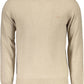Elegant Beige Crew Neck Sweater with Embroidery