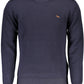 Elegant Crew Neck Wool Sweater with Embroidery
