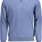 Elegant V-Neck Wool Sweater in Blue