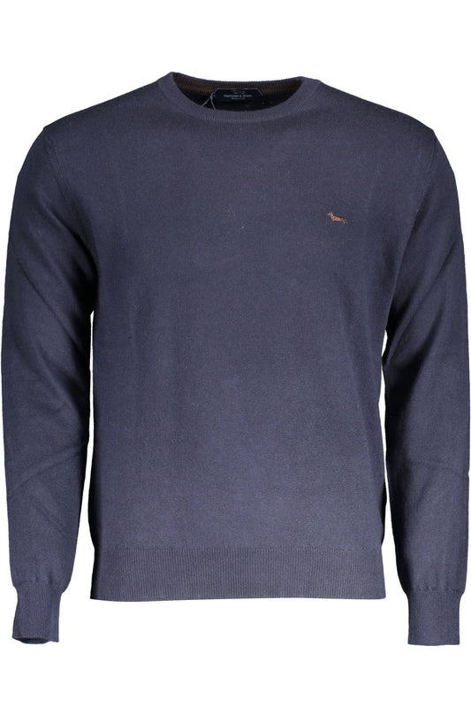 Elegant Blue Cotton Sweater with Logo