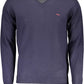 V-Neck Woolen Elegance Sweater - Sky Blue