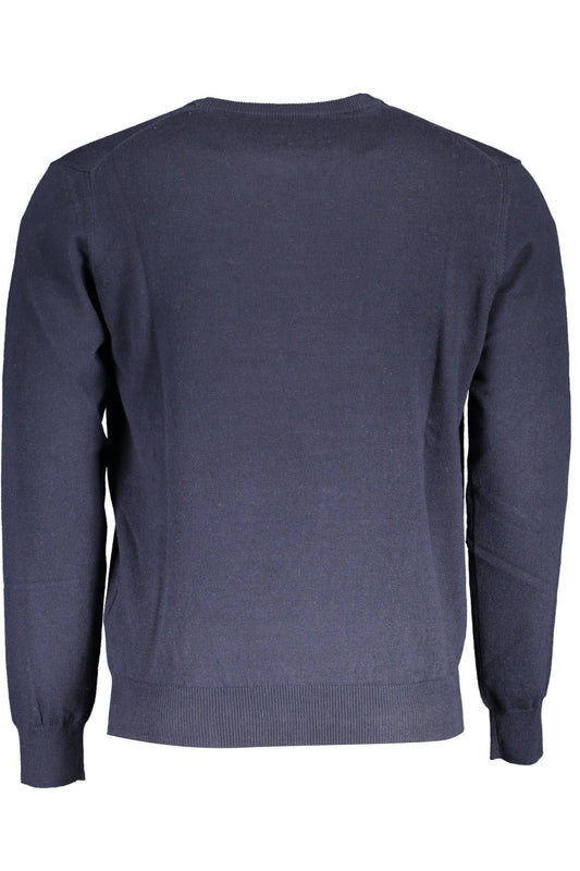 Elegant Blue Cotton Sweater with Logo